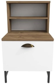 Κομοδίνο Cressi 322RTC1601 45x45x83cm Walnut-White