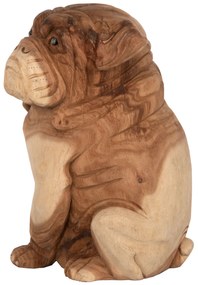Διακοσμητικό Δαπέδου Dozer Bulldog Ξύλο Suar Σε Φυσικό Χρώμα 26x27x40Y εκ.