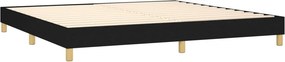 vidaXL Κρεβάτι Boxspring με Στρώμα Μαύρο 200x200 εκ. Υφασμάτινο