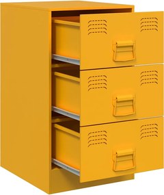vidaXL Κομοδίνα 2 τεμ. Μουσταρδί 34,5x39x62 εκ. από Χάλυβα