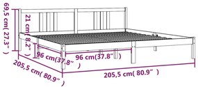 ΠΛΑΙΣΙΟ ΚΡΕΒΑΤΙΟΥ ΛΕΥΚΟ 200 X 200 ΕΚ. ΑΠΟ ΜΑΣΙΦ ΞΥΛΟ 814905