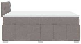 Κρεβάτι Boxspring με Στρώμα Taupe 120x200 εκ. Υφασμάτινο - Μπεζ-Γκρι