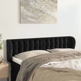 Κεφαλάρι με Πτερύγια Μαύρο 147x23x78/88 εκ. Βελούδινο 3117628