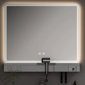 Καθρέφτης Greys Led 3MGRE080LGR 80cm Light Grey Ξύλο,Γυαλί