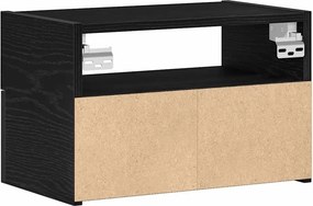 vidaXL Κομοδίνο Επιτοίχιο mαύρο 45x26x28,5 εκ.