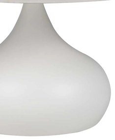 Τραπέζι σαλονιού Kirkene Inart sintered stone σε απόχρωση λευκό μαρμάρου με λευκό μέταλλο Φ70x40εκ