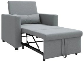 vidaXL Μονός καναπές-κρεβάτι Ανοιχτό γκρι 90 x 165 x 87 εκ. ύφασμα