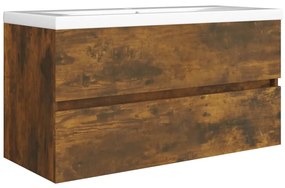 vidaXL Ντουλάπι Νιπτήρα Καπνιστή Δρυς 90x38,5x45 εκ Επεξεργασμένο Ξύλο
