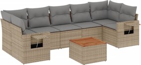 vidaXL Patio Sofa Set 7-θέσια Mix Beige