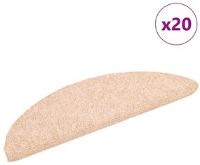 vidaXL Πατάκια Σκάλας Αυτοκόλλητα 20 τεμ. Κρέμα 56 x 17 x 3 εκ.