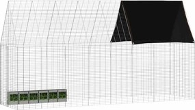 vidaXL Κλουβί Κουνελιού Ασημί 400 x 100 x 210 εκ.