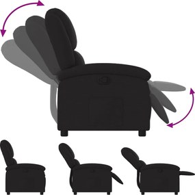 vidaXL Πολυθρόνα Ανακλινόμενη Μαύρη Υφασμάτινη