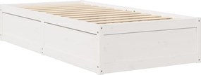 vidaXL Κρεβάτι με Στρώμα Λευκό 90x190 εκ Μασίφ Ξύλο Πεύκου