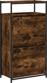 vidaXL Παπουτσοθήκη Καπνιστή Δρυς 60x34x112 εκ. από Επεξεργ. Ξύλο