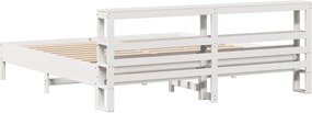 vidaXL Σκελετός Κρεβ. Χωρίς Στρώμα Λευκό 200x200 εκ Μασίφ Πεύκο