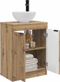 vidaXL Καθρέφτης μπάνιου με νιπτήρα Artisan Δρυς 54 x 35 x 83 εκ