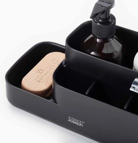 Οργανωτής μπάνιου Joseph Joseph EasyStore 70600, 24,9x12 cm, Αντιολισθητική βάση, χωρίς BPA, Μαύρο