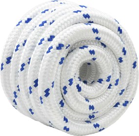 vidaXL Σχοινί Boat 60 χιλ. 10 m Λευκό και Μπλε polypropylene