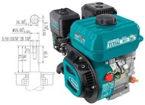 Total TGEN16821 Κινητήρας Βενζίνης 196cc 6.5hp με Σφήνα (Ρεζερβουάρ 3.6lt)