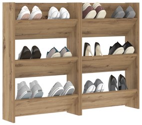 vidaXL Ντουλάπες παπουτσιών τοίχου 2 pcs artisan δρυς 60 x 18 x 60 εκ