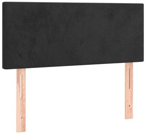 vidaXL Κρεβάτι Boxspring με Στρώμα Μαύρο 90x200 εκ. Βελούδινο