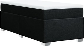 vidaXL Κρεβάτι Boxspring με Στρώμα Μαύρο 90x190 εκ.Υφασμάτινο