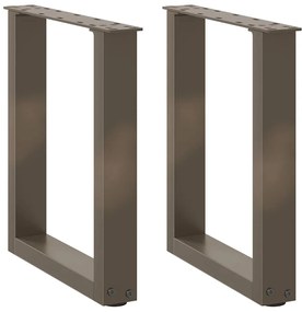 Πόδια Τραπεζιού Σαλονιού σε Σχήμα U 2 τεμ. από Φυσικό Ατσάλι 38x(42-43) εκ. Ατσάλι