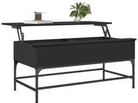 vidaXL Τραπεζάκι Σαλονιού Μαύρο 100x50x45 εκ. Επεξ. Ξύλο & Μέταλλο