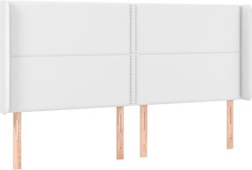 vidaXL Κρεβάτι Boxspring με Στρώμα &amp; LED Λευκό 200x200 εκ. Συνθ. Δέρμα