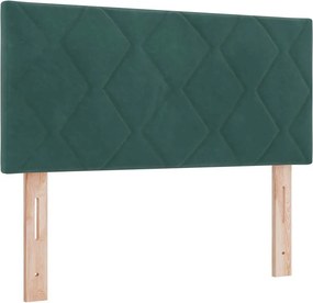vidaXL LED κεφαλάρι Σκούρο Πράσινο 90 cm Βελούδο