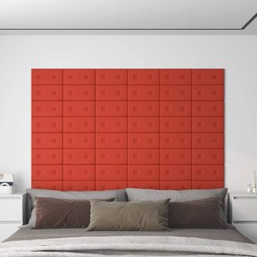 vidaXL Κεφαλάρι Τοίχου 12 pcs Κόκκινο 30 x 15 cm Τεχνητό Δέρμα