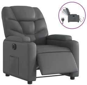 vidaXL Πολυθρόνα Ηλεκτρική Ανακλινόμενη Γκρι από Συνθετικό Δέρμα