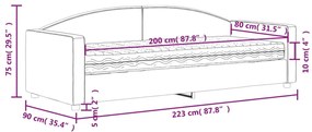 Καναπές Κρεβάτι με Στρώμα Κρεμ 80 x 200 εκ. Υφασμάτινο - Κρεμ