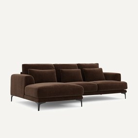 Γωνιακός καναπές αριστερός από βελούδινο chenille, Marsile