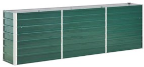 vidaXL Ζαρντινιέρα Υπερυψωμένη Πράσινη 240x40x77 εκ. Γαλβαν. Χάλυβας