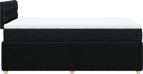 vidaXL Κρεβάτι Boxspring με Στρώμα Μαύρο 120x190 εκ. Υφασμάτινο