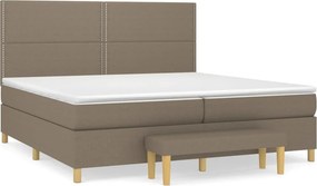 vidaXL Κρεβάτι Boxspring με Στρώμα Taupe 200x200 εκ. Υφασμάτινο