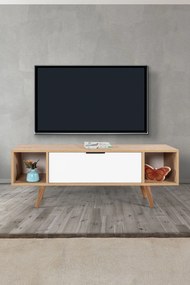 Έπιπλο Τηλεόρασης Sapphire Δρυς / Λευκό FULOOL 130x35x18