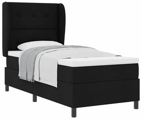 vidaXL Κρεβάτι με ελατήρια με στρώμα Μαύρο 100 x 200 cm ύφασμα
