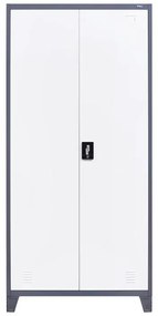 Ντουλάπα Valja Fylliana Μεταλλική Γκρί - Λευκό 90x45x190 εκ. 90x45x190 εκ.