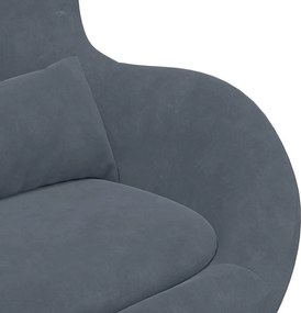 vidaXL Κάθισμα-αυγό Σκούρο Γκρι Βελούδο