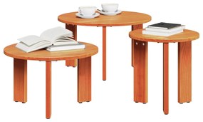 vidaXL Τραπεζάκι σαλονιού 3 pcs Καφέ κεριού 47.5 x 47.5 x 27 εκ.