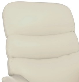 vidaXL Πολυθρόνα Μασάζ με Ανύψωση Κρεμ Λευκό από Συνθετικό Δέρμα