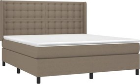 vidaXL Κρεβάτι Boxspring με Στρώμα Taupe 160x200 εκ. Υφασμάτινο