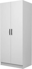 Ντουλάπα ρούχων Vivian Megapap δίφυλλη χρώμα λευκό 80x51,8x181εκ.