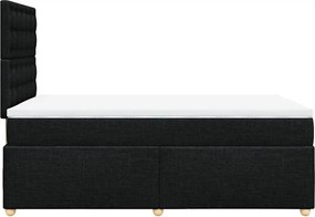 vidaXL Κρεβάτι Boxspring με Στρώμα Μαύρο 120x190 εκ. Υφασμάτινο