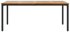 vidaXL Υπαίθρια Τραπέζια Φυσικό και μαύρο 180 x 90 x 75 cm