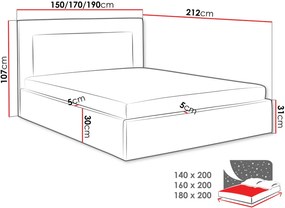 Επενδυμένο κρεβάτι Dream-Kafe-180 x 200