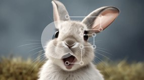 Σετ των 2 Intra Συλλεκτικό Ξύλινο Παζλ Plywood  4mm - Συγκινημένο κουνέλι στο γρασίδι Σε Ξύλινο Κουτί - Διαστάσεις: 10x10 cm – 25 κομμάτια