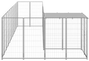 vidaXL Σπιτάκι Σκύλου Ασημί 7,26 μ² Ατσάλινο